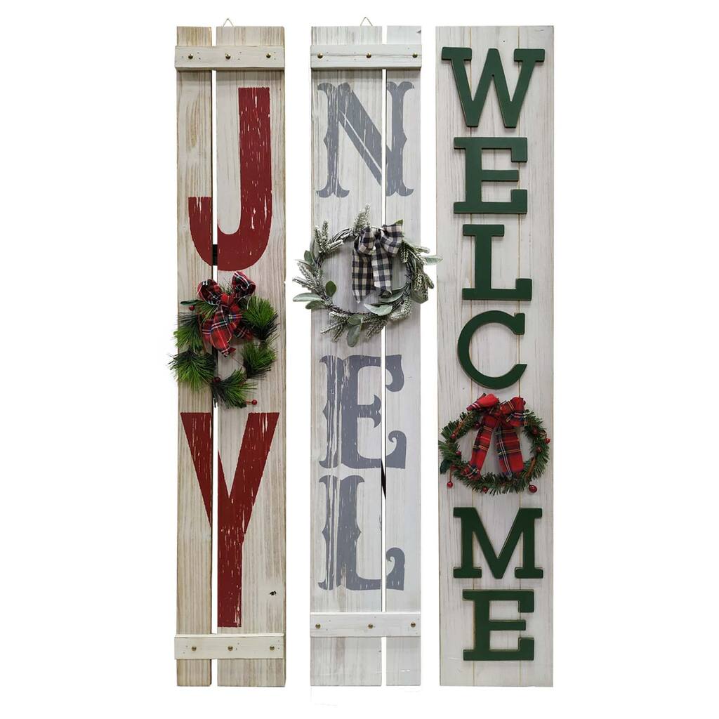 Assorted 48 Weathered Christmas Door Greeter With Wreath By Ashland Michaels